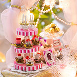 Yosoo Dollhouse Miniature DIY Handcraft Buildings Mini House Kit with LED Lights Birthday Gifts Home Decoration(#1)