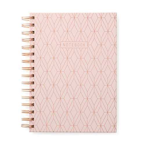 DesignWorks Ink Twin Wire Bound Journal, Copper Geo (Pink)