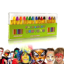 GiBot Face Paint Crayons 16 Colors Face and Body Paint Sticks Body Tattoo Crayons Kit for Kids, Child,Toddlers, Adult and World Cup Carnival,Non-Toxic,Set of 16 Easter painting