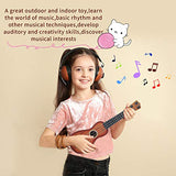 Satisfounder 15 Inch Toddler Ukulele Toys 4 Strings Mini Guitar for Kids - Children Musical Instruments Educational Learning Toy for Baby,Beginner,Boys & Girls,Keep Tone with Pick (Dark Wood)