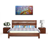 Asdam Art-(100% Hand Painted 3D Colorful Floral Paintings On Canvas Abstract Art Oil Paintings Wall Art for Living Room Bedroom (20x40inch)