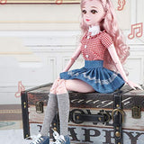 Ball Jointed Girl BJD Doll Full Set Toy with Makeup +Costume+ Accessories DIY Toys 100% Handmade for Girl Birthday Gift