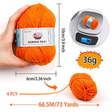 30 Acrylic Yarn Skeins 1.27 Ounce(36g) Each, 2180 Yards Assorted Yarn for Knitting and Crochet, 73PCS Crochet Accessories Set Including Ergonomic Hooks, Knitting Needles & More Ideal Beginner Kit