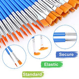 UPINS 30 Pcs Paint Brushes,Small Brush Bulk for Detail Painting (Mix(15Flat +15Round))