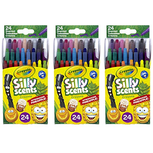 Crayola Silly Scents Mini Twistables Scented Crayons, 24 Per Pack, 3 Packs