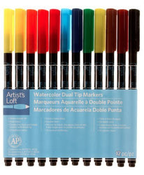 Artist's Loft Watercolor Dual Tip Markers 12 Pc