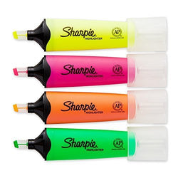 Sharpie Clear View Highlighters, Chisel Tip, Assorted Fluorescent, 8 Pack (1971843)