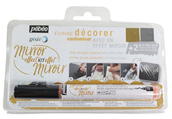 Pebeo Gedeo, Mirror Effect Kit, 1.2 mm Gilding Paste Marker + 2 Mirror Effect Sheets