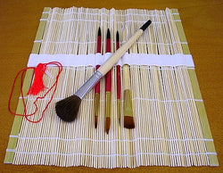 Bamboo Roll Up Watercolor Brush Set