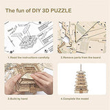 Rolife 3D Wooden Puzzles Temple Building Kit - 275PCS Japanese Five-storied Pagoda 13" Model Craft Kits for Adults/Boys/Girls