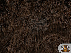 Faux Fur Long Pile Mongolian Sheep Chocolate Fabric / 64"w / Sold By the Yard