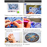5D Full Drill Diamond Painting by Number Cross Stitch Diamond Mosaic Mandala Painting Handmade Kits Diamond Embroidery Painting Handmade Wall Painting Wall Art(Purple)
