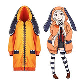 SUOLA Kakegurui Yomoduki Runa Costume Cute Orange Rabbit Coat Anime Cosplay Ladies Girl Hoodie Jacket with Socks (Small)