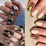 Staright 12 Boxes Gold Silver Copper Foil Paillette Chip Foil Nail Glitter Nail Art Design Decoration Nail Art Chip Glitter