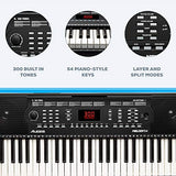 Alesis Melody 54 | 54-Key Electric Keyboard Piano with Speakers, Microphone, Music Rest, Educational Tools, 300 Sounds, 300 Rhythms and 40 Demo Songs