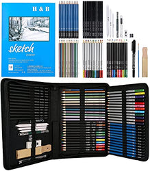 Drawing Pencils for Sketching Shading Blending Crafting Drawing Supplies Sketching Kit Sketch Book, Coloring Book, Metallic Charcoal Soft Core Gift for Adults Kids Beginners