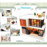 Spilay Dollhouse Miniature with Furniture,DIY Dollhouse Kit Mini Modern Villa Model with Music Box ,1:24 Scale Creative Doll House Best Christmas Birthday Gift for Lovers Boys and Girls(Florence)