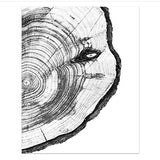 SYHHTTQ Modern Wall Art Tree Ring Printable Tree Stump Wood Slice Canvas Painting Poster and Print Room Decoration Picture 40x60 cm x2 No frame