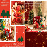 Montidey DIY Miniature Dollhouse Kit Bring Furniture 3D Wooden Model Toy with Led Light 1:24 Scale Creative Room Christmas Birthday Gift (Christmas Limit)