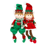 SCS Direct Elf Plush Christmas Stuffed Toys- 12" Boy and Girl Elves (Set of 2) Holiday Plush Characters