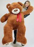 5 Foot Very Big Smiling Teddy Bear Five Feet Tall Cookie Dough Brown Color with Bigfoot Paws Giant Stuffed Animal Bear