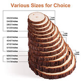 Fuyit Natural Wood Slices 30 Pcs 2.4-2.8 Inches Unfinished Wood Craft Kit Undrilled Wooden Circles Without Hole Tree Slice with Bark for Arts Painting Christmas Ornaments DIY Crafts
