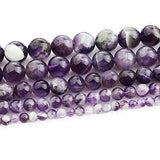 Genuine Natural Stone Beads Amethyst Round Loose Gemstone 8mm 1 Strand 15.5"45-47pcs DIY Charm