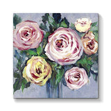 TAR STUDIO Abstract Bouquet Canvas Wall Art: Romantic Rose Flowers Artwork Hand Painted Painting for Living Room Bedroom Bathroom (24''W x 24''H)