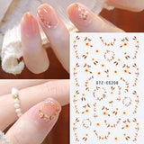 6 Sheets Vintage Rose Nail Art Stickers Decals 3D Floral Nail Art Supplies Heart Star Flower Retro Leaves Nail Design Sticker for Acrylic Nails DIY Decoration Spring Summer Manicure Accessory