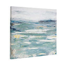 ArtbyHannah 24x24 inch Square Impressionism Canvas Paintings Wall Art of Outskirts Landscape for Living Room, Textured Hand- Painted Oil Paintings on Canvas for Bedroom Decoration, Ready to Hang