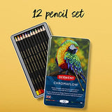 Derwent Chromaflow Colored Pencils | Art Supplies for Drawing, Sketching, Adult Coloring | Premier, Strong Soft Core Multicolor Color Pencils, Blending | Professional Quality | 12 Pack