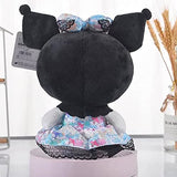 Kawaii Plush Kuromi My Melody Cinnamoroll Cute Cartoon Pillow Doll Stuffed Soft Plushies Toys (Skirt Kuromi, 25CM)