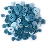 Buttons Galore CB106 Color Blend Buttons, 3-Ounce, Teal Ice, 3 Shades of Teal