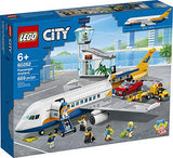 LEGO City Passenger Airplane 60262, with Radar Tower, Airport Truck with a Car Elevator, Red Convertible, 4 Passenger and 4 Airport Staff Minifigures, Plus a Baby Figure (669 Pieces)