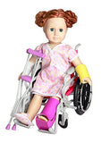 CLICK N' PLAY Doll Wheelchair and Crutches Set, Perfect For 18 inch American Girl Dolls