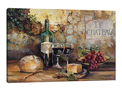 Kitchen Dining Room Wall Art Decor, Wine and Cups Wall Art for Vintage Kitchen Dining Room, Vintage Wine Kitchen Pictures Wall Decor, Kitchen Dining Room Bar Decor Art Painting Sets 32x48 Inches