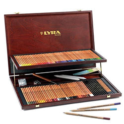 LYRA Rembrandt Polycolor Art Pencils, Set of 100 Pencils Plus Accessories, Assorted Colors