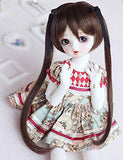 Clicked Cute Girl's Double Ponytail Wig Decor for 1/3 1/6 1/4 BJD Night Lolita Doll DIY Supplies Doll Making,B,1/4
