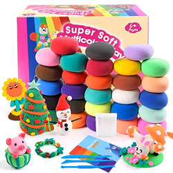 Modeling Clay Kit - 28 Colors Air Dry Ultra Light Clay with Accessories, Tools, and Tutorials, Polymer Clay, Kids Art Crafts Party Favor Gift for Boys and Girls, Safe & Non-Toxic