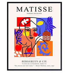 Henri Matisse Gallery Poster - 8x10 Matisse Wall Art - Matisse Print - Minimalist Wall Decor - Abstract Wall Decor - Line Art Wall Decor - Aesthetic Pictures - Boho Wall Decor - Mid Century Wall Art