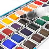 AUREUO Watercolor Paint Set Half Pan 48 Colors - Non-Toxic Watercolor Studio Set Tin Box for Kids, Students, Beginners & Artists