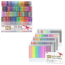 Pikadingnis Glitter Gel Pens, Set of 12, Multicolor Pens for Arts