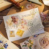 180 PCS Vintage Natural Waterproof Decorative Stickers Transparent Gold Foil Plants Floral Stickers for Scrapbooking Bullet Journaling Junk Journal DIY Art Crafts Album Calendars Notebook