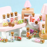 50 Pieces Cute Miniature Dollhouse Food Jar Glass Bottle 1:12 Mini Fruit Simulation Scene Candy Snack Model Game Party Toys Pretend Play Doll House Kitchen Decoration for Dollhouse