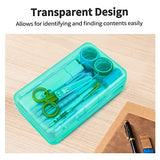 3 Pack Pencil Box, Sooez Pencil Box for Kids, Plastic School Supply Box, Large School Box, Hard Plastic Pencil Case Lid, Stackable Clear Supply Boxes Bulk for Girl Boy Classroom
