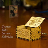 My Dear Mom Music Box Gift for Mom, Laser Engraved Mini Wooden Musical Box Mechanism Vintage Gift Vintage Decorative Box for Mother's Birthday Day Mother's Day Thanksgiving Day Valentine's Day