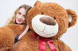 5 Foot Very Big Smiling Teddy Bear Five Feet Tall Cookie Dough Brown Color with Bigfoot Paws Giant Stuffed Animal Bear