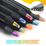 Nsxsu 8 Colors Rainbow Pencils, Jumbo Colored Pencils for Adults and Kids, Multicolored Pencils for Art Drawing, Coloring, Sketching (Pack of 2)