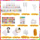JOYXEON Tie Dye Kit, One Step Tie Dye Kit 204-in-1 Tie Dye Set with Spray Nozzles, Rubber Bands, Gloves, Apron, Table Covers, Add Water Only for Party Gathering Festival User-Friendly