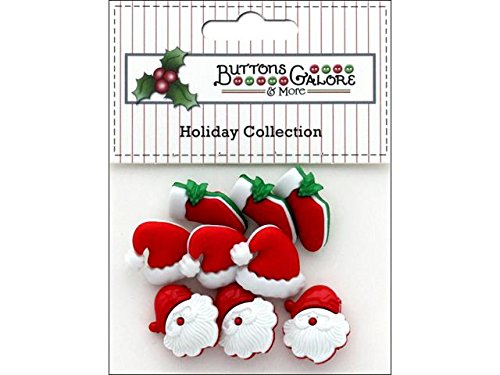 Buttons Galore Sewing & Craft Buttons - HO! HO! HO! - Set of 3 Packs.